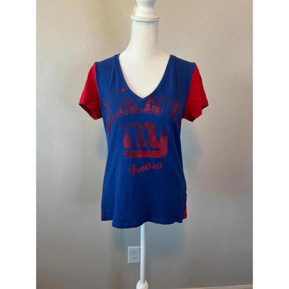 NFL Team Apparel NY Giants VNeck Short Sleeve TShirt Size Medium